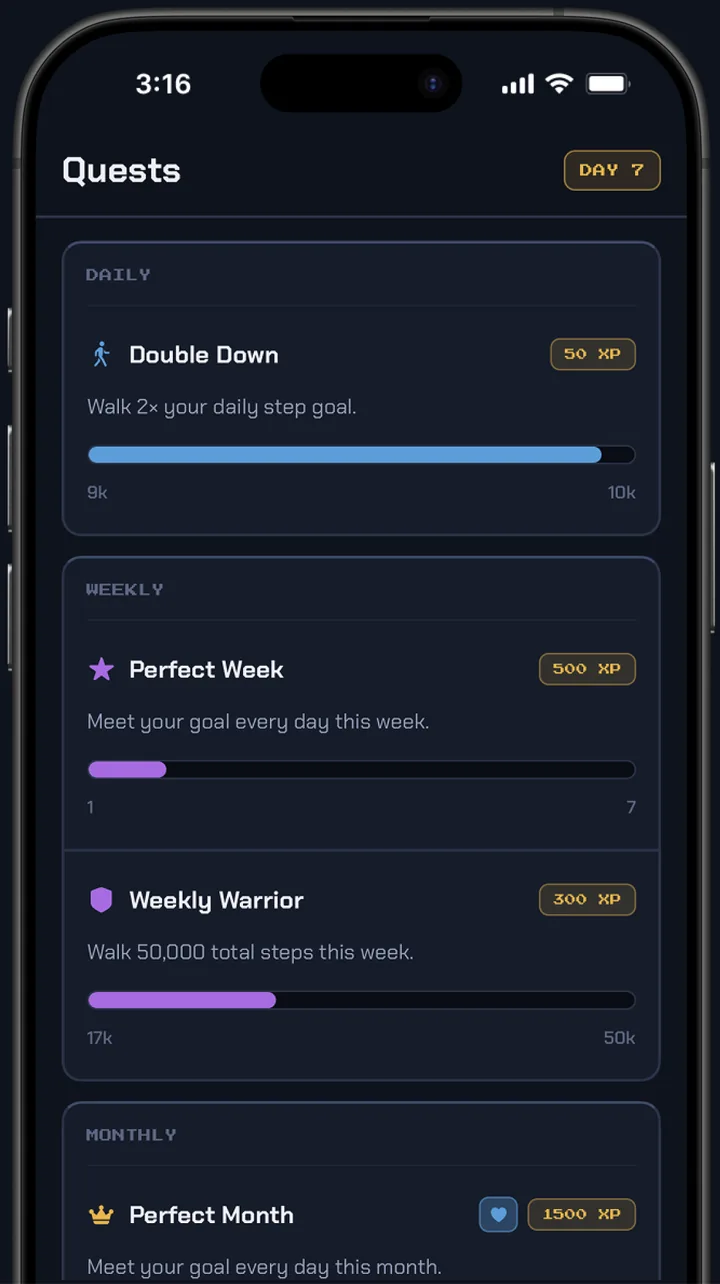 Quests, from an afternoon dare to a run-defining grind.